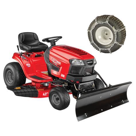 Physical Outlook. . Ride on lawn mower with snow plow